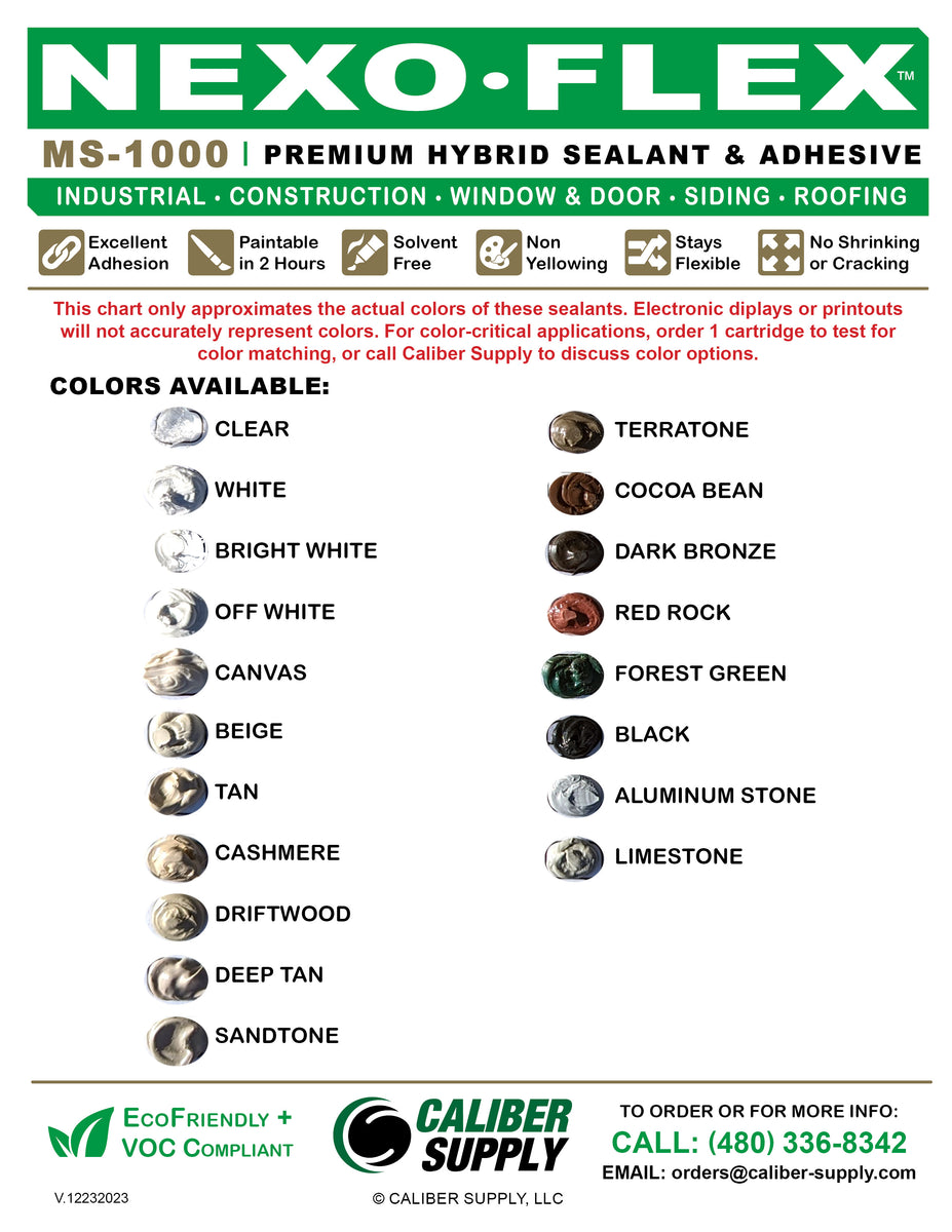 Nexo-Flex MS-1000 Hybrid Polymer Sealant & Adhesive (Case, 24
