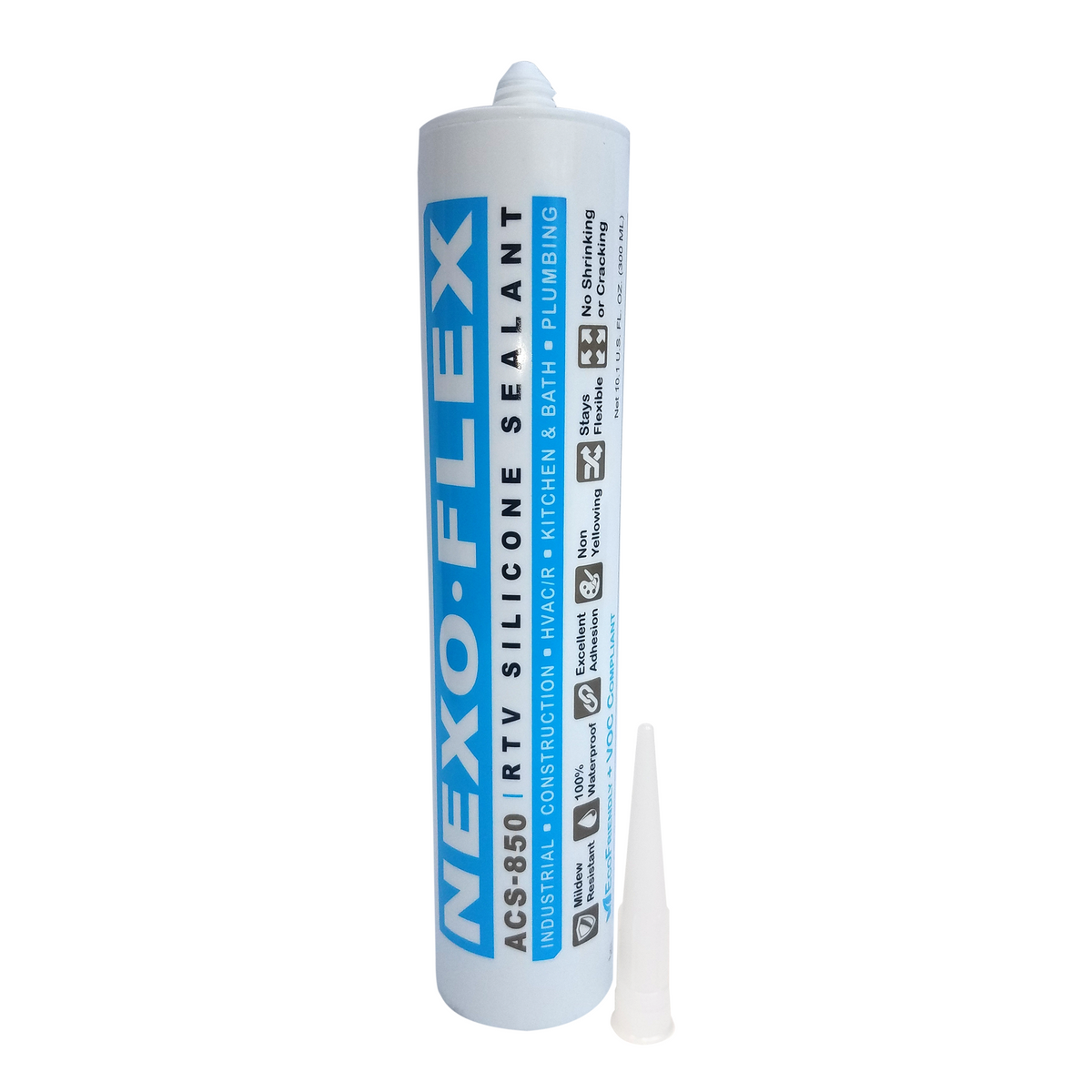 Nexo-Flex Acetoxy Cure Silicone (10.1 Fl. oz. Cartridge) – Caliber Nexo-Flex Acetoxy Cure Silicone (10.1 Fl. oz. Cartridge) – Caliber