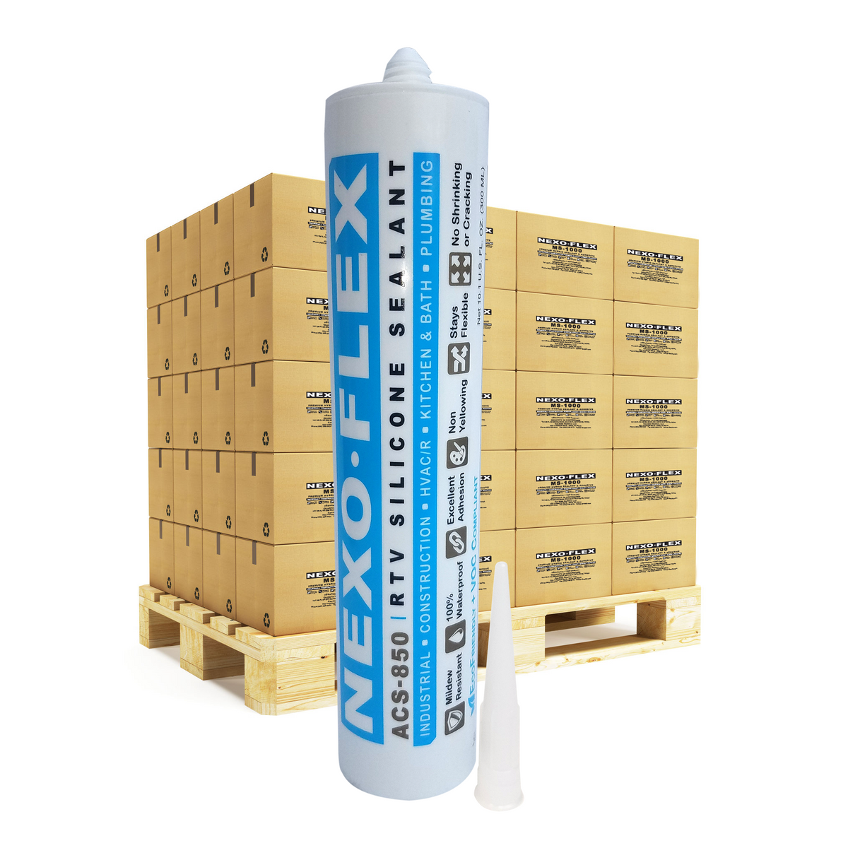 Nexo-Flex Acetoxy Cure Silicone, PALLET – Caliber Supply Online Nexo-Flex Acetoxy Cure Silicone, PALLET – Caliber Supply Online